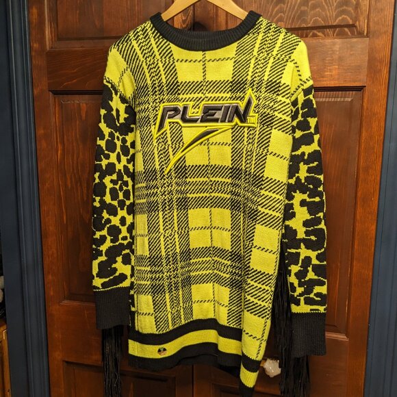 Phillip Plein - Dress or Sweater - European Designer Top with Fringe - Picture 1 of 12